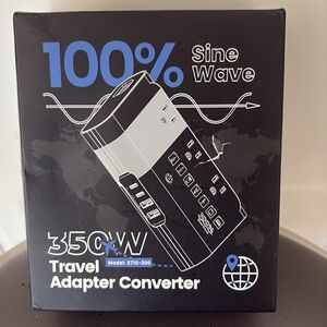 New 100% Sine Wave 350W Travel Adapter & Power Converter White Model S710-300